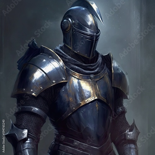 knight in armor with generative AI technology