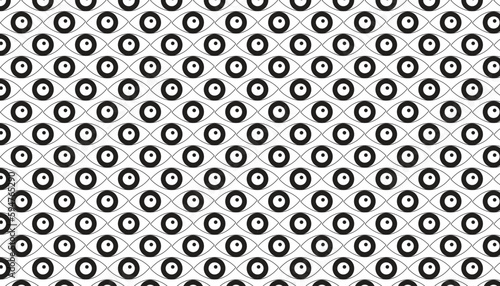 Seamless pattern design with people eyes .