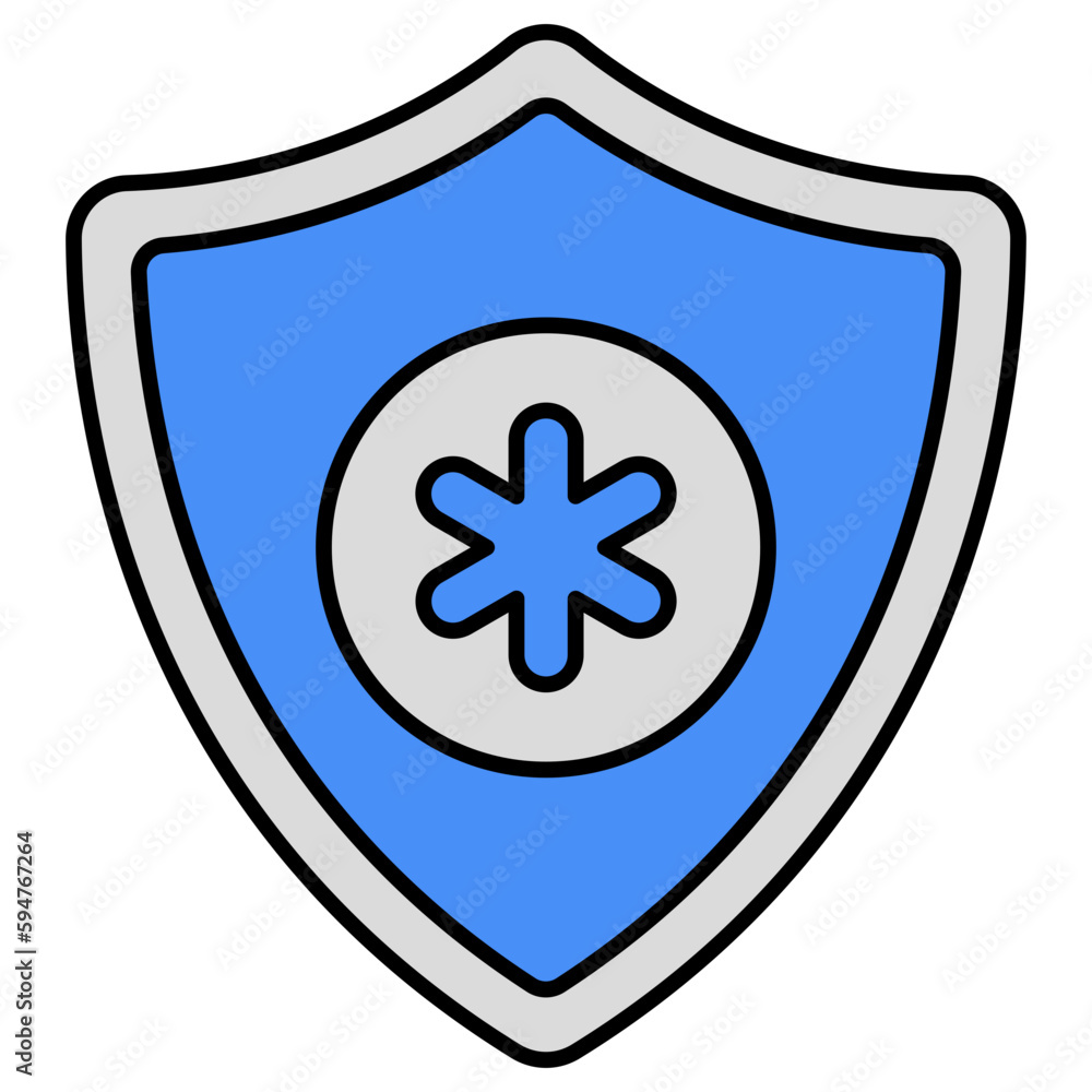 A flat design icon of medical security A flat design icon of medical security