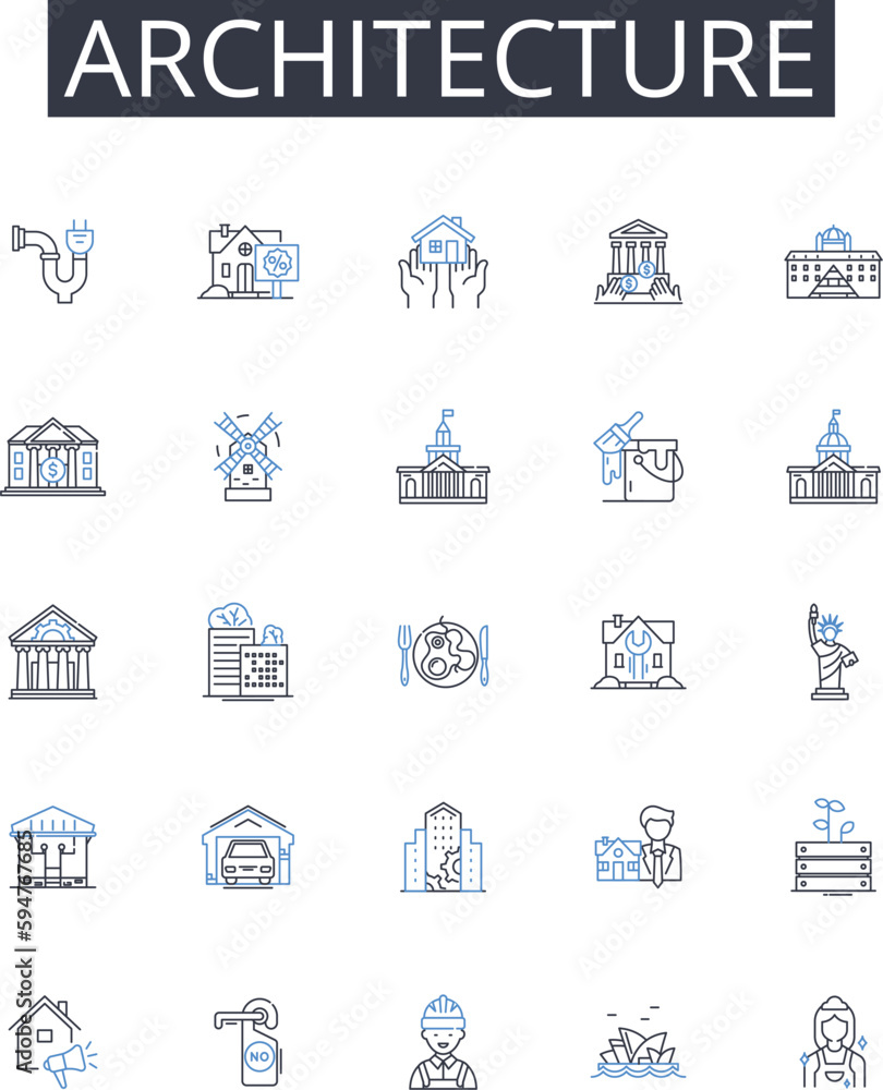 Architecture line icons collection. Mapping, Topography, Geospatial, Remote sensing, Geocoding, Cartography, GIS vector and linear illustration. Location,Coordinates,Geodetics outline signs set