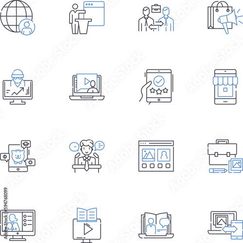 Mechanical engineering line icons collection. Mechanics, Dynamics, Kinematics, Thermodynamics, Materials, Robotics, Automation vector and linear illustration. Machining,Design,Drafting outline signs