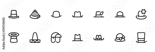 Hats related icon editable Stroke and Suitable for Web Page, Mobile App, UI, UX design.