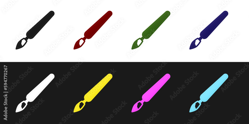 Set Paint brush icon isolated on black and white background. Vector Set Paint brush icon isolated on black and white background. Vector