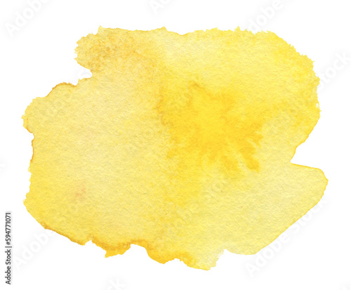 PNG Watercolor yellow brushstroke painting blot smear cloud isolated on transparent background.