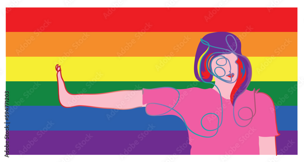 One line drawing of Stop Homophobia Concept.
One continuous line drawing of Stop Homophobia.LGBT Rightsand LGBT woman with raised her hand in protest.
One line drawing of Stop Homophobia Concept.
One continuous line drawing of Stop Homophobia.LGBT Rightsand LGBT woman with raised her hand in protest.