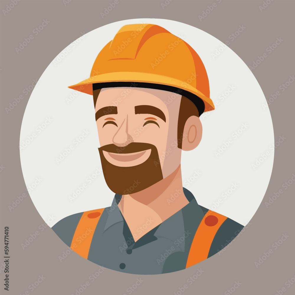 Vector working man smiling cartoon labor Vector working man smiling cartoon labor
