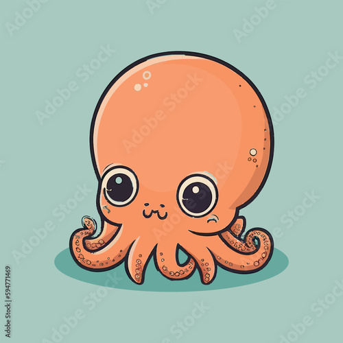 Vector cute octopus cartoon mascot