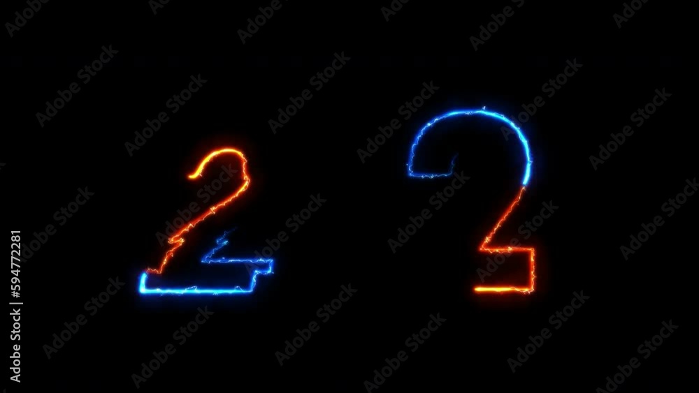 2 Numbers Syber Light Font, Alpha Channel 2 Numbers Syber Light Font, Alpha Channel