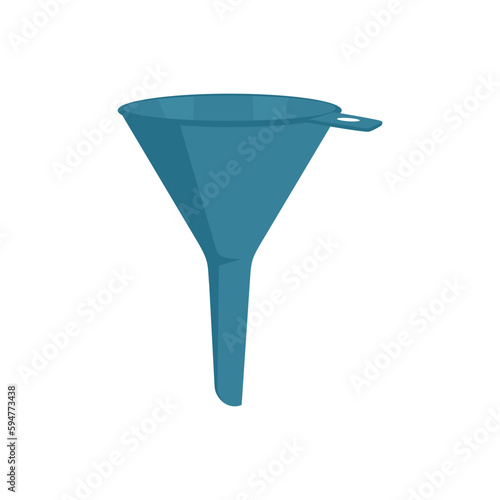 Filter funnel flat illustration. Funnel icon isolated on white background. Flat cartoon style vector illustration