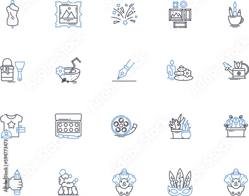 Unconventional line icons collection. Alternative, Creative, Outlandish, Eccentric, Nonconformist, Unpredictable, Unorthodox vector and linear illustration. Nontraditional,Quirky,Innovative outline