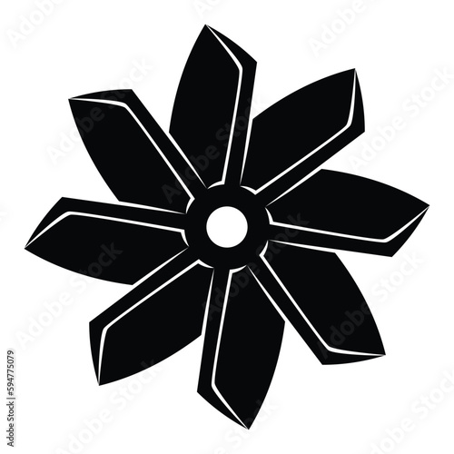 Propeller screw icon, engine or motor image. Type of air fan cooler. Vector illustration isolated on white background