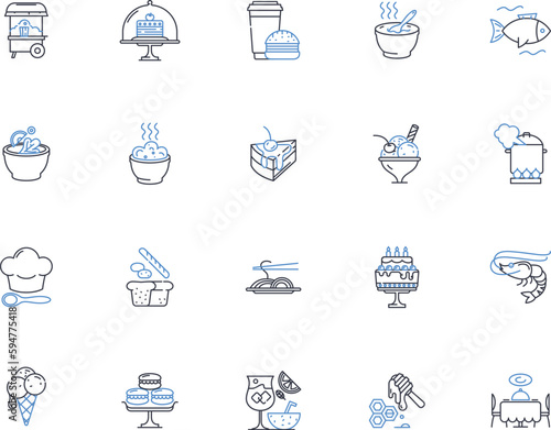 Bild auf Leinwand Consuming line icons collection