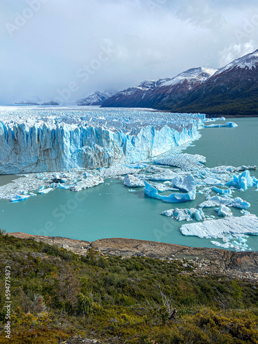 Perito Moreno Glacier in Patagonia, Glacier National Park, with its immensity and brilliant blue, is a very important attraction in Patagonia Argentina. 