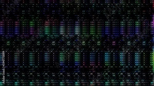 Wallpaper Mural 3D Abstract shining bright lines set wave, colorful, black background	 Torontodigital.ca