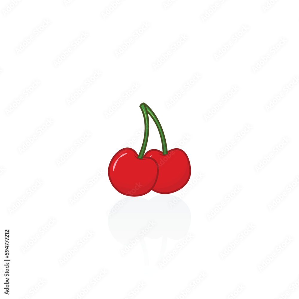 Red cherry isolated vector graphics Red cherry isolated vector graphics