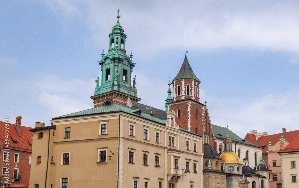 Cathedral and Vicars house of Wawel Castle in Krakow, Poland