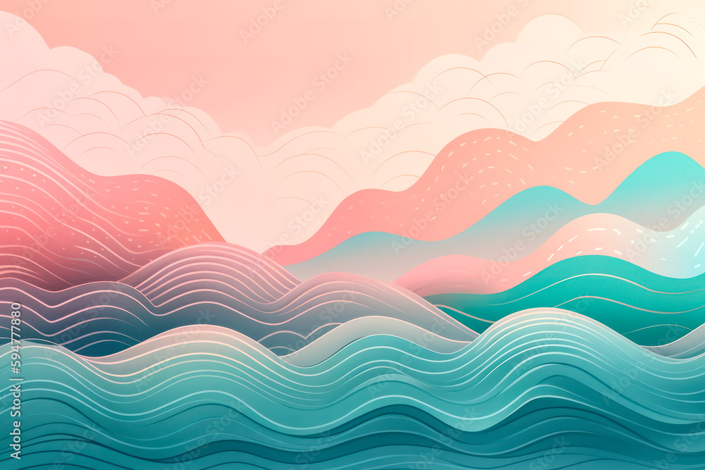 Abstract pastel colors as background. Generative AI.
