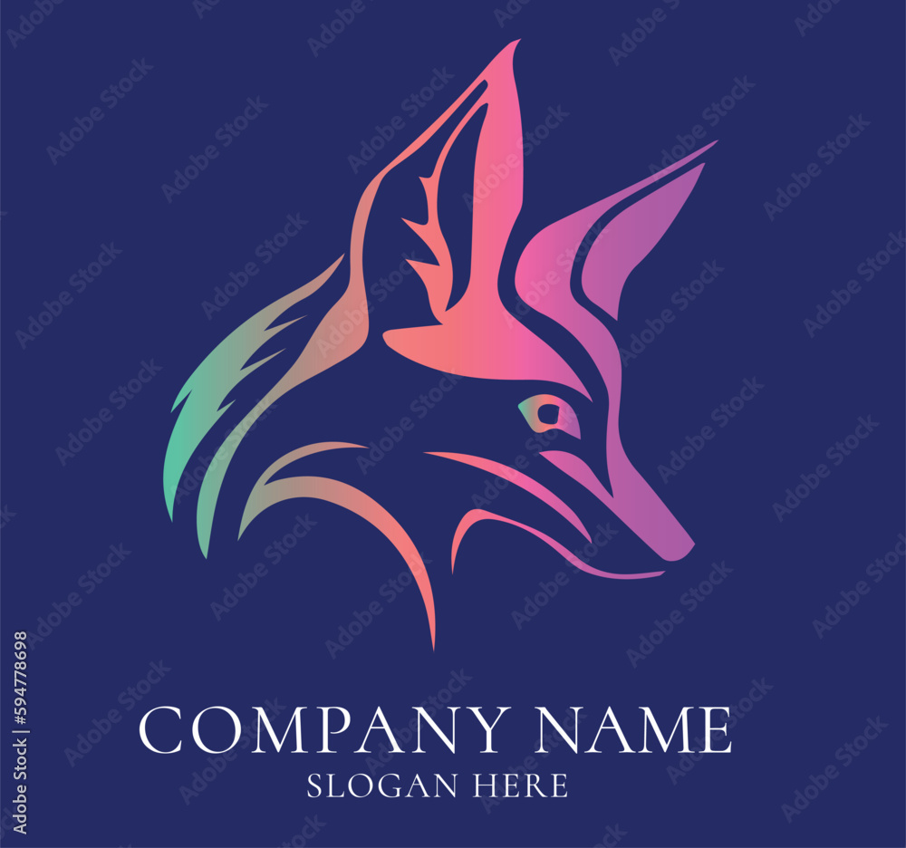 fox head logo design