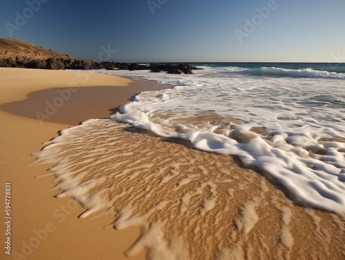 Savoring the Serenity: The Beauty of Waves Caressing a Pure Shoreline | Generative AI