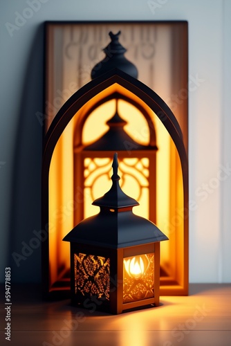 Arabic lantern with burning candle,Islamic greeting Eid Mubarak cards for Muslim Holidays.Eid-Ul-Adha festival celebration.Arabic Ramadan Lantern.Decoration lamp