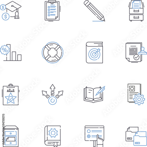 Note-taking tools line icons collection. Evernote, OneNote, Google Keep, Notion, Simplenote, Bear, Roam vector and linear illustration. Memo,Turtl,Joplin outline signs set