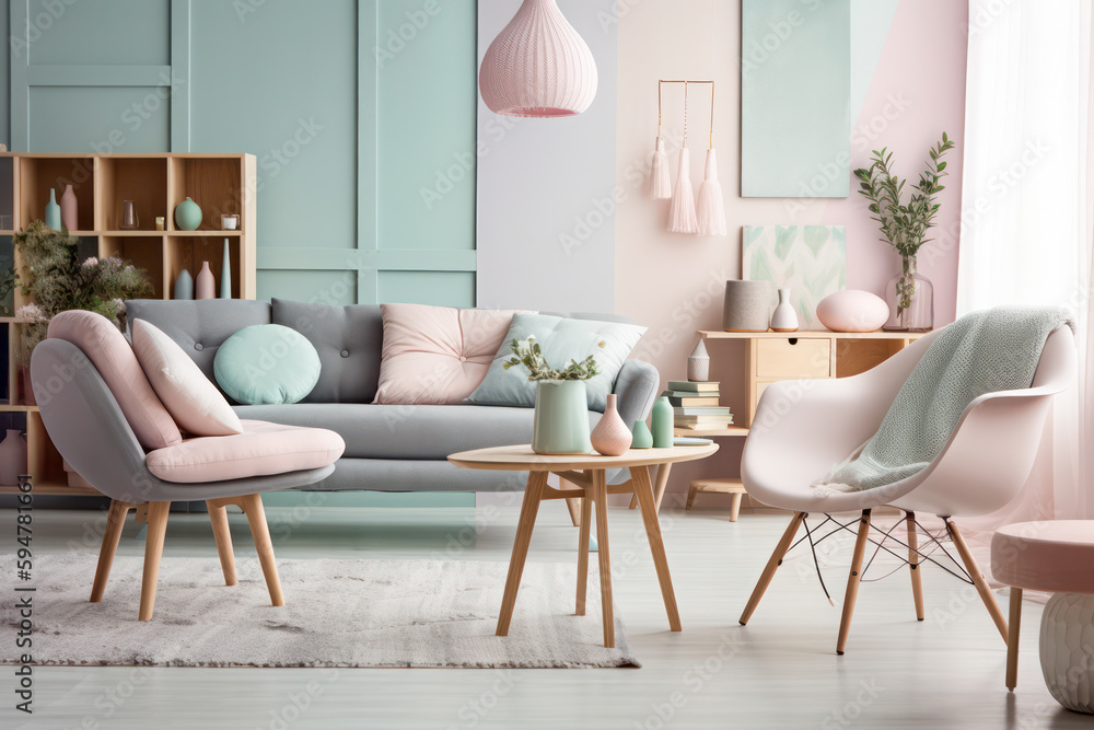 Fototapeta premium Interior design. Generative AI.