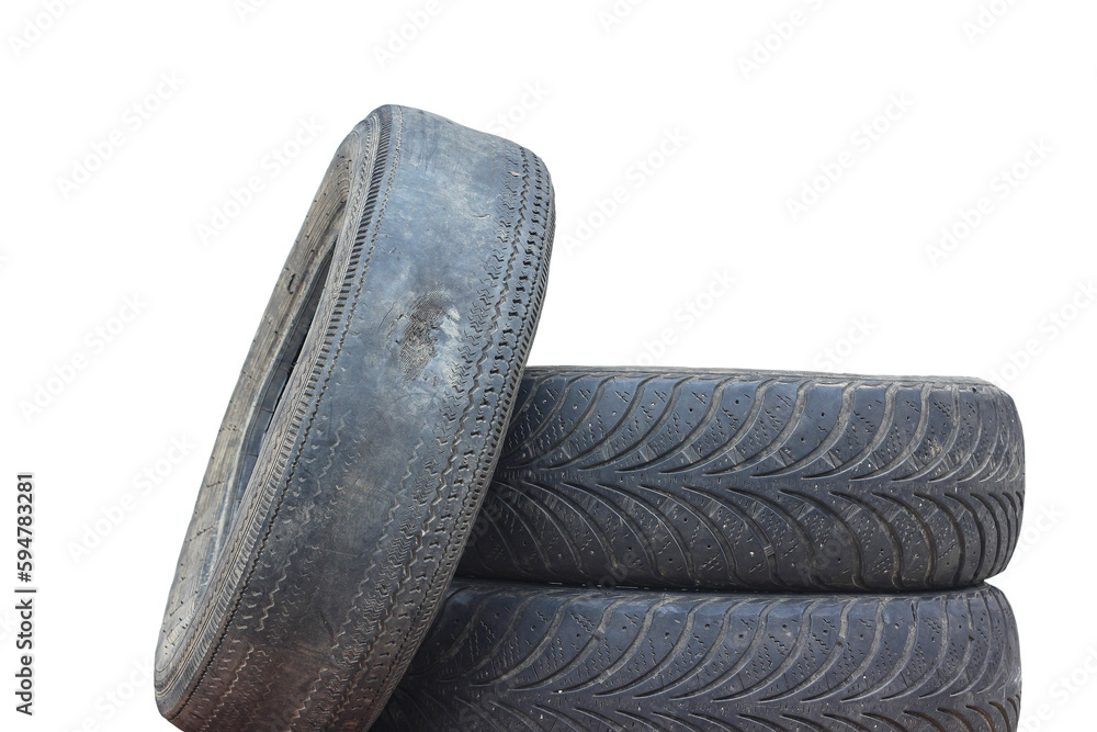 old worn out tire next to another old tire old worn out tire next to another old tire