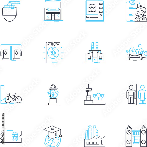 Hamlet linear icons set. Tragedy, Revenge, Madness, Swordfight, Betrayal, Ghost, Poison line vector and concept signs. Soliloquy,Uncertainty,Melancholia outline illustrations