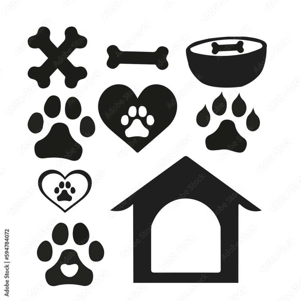 Fototapeta premium Dog Silhouette Vector Art, Icons design