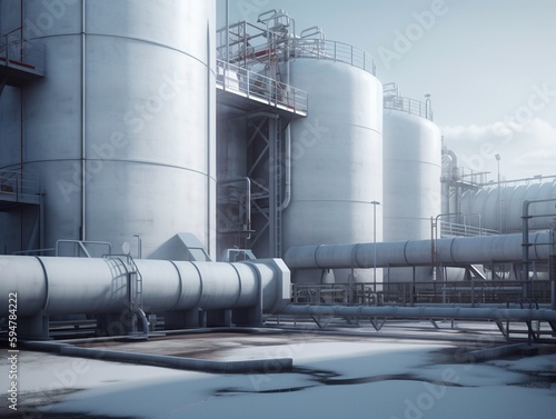Streamlined Industrial Plant with Efficient Pipeline and Tank Storage | Generative AI