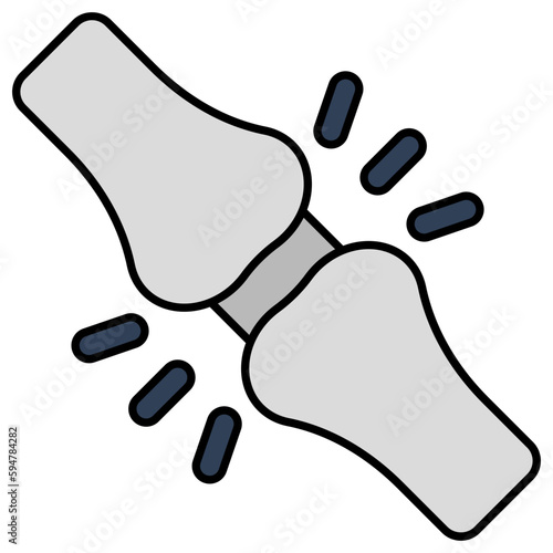 A flat design icon of broken bone 