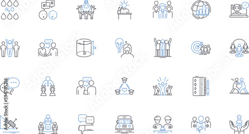 Curriculum line icons collection. Syllabus, Instruction, Learning, Education, Program, Coursework, Pedagogy vector and linear illustration. Standards,Assessment,Objectives outline signs set