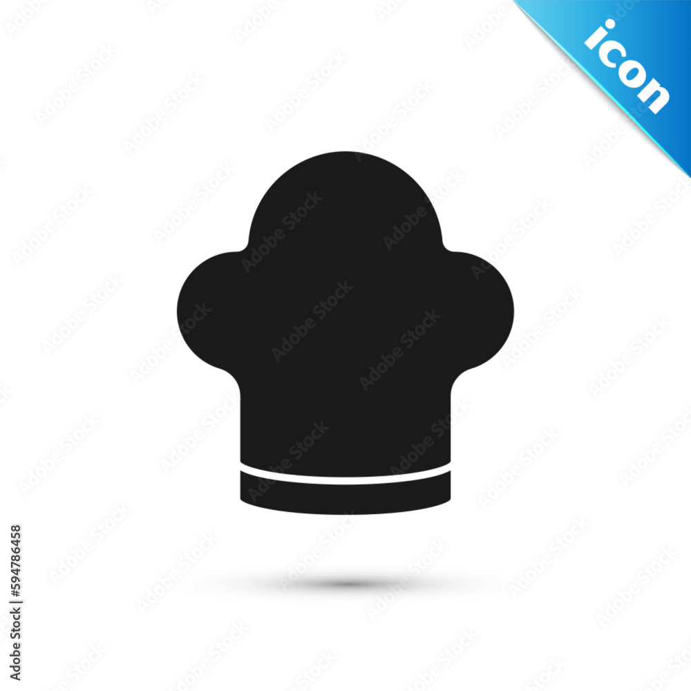 Grey Chef hat icon isolated on white background. Cooking symbol. Cooks hat. Vector Grey Chef hat icon isolated on white background. Cooking symbol. Cooks hat. Vector