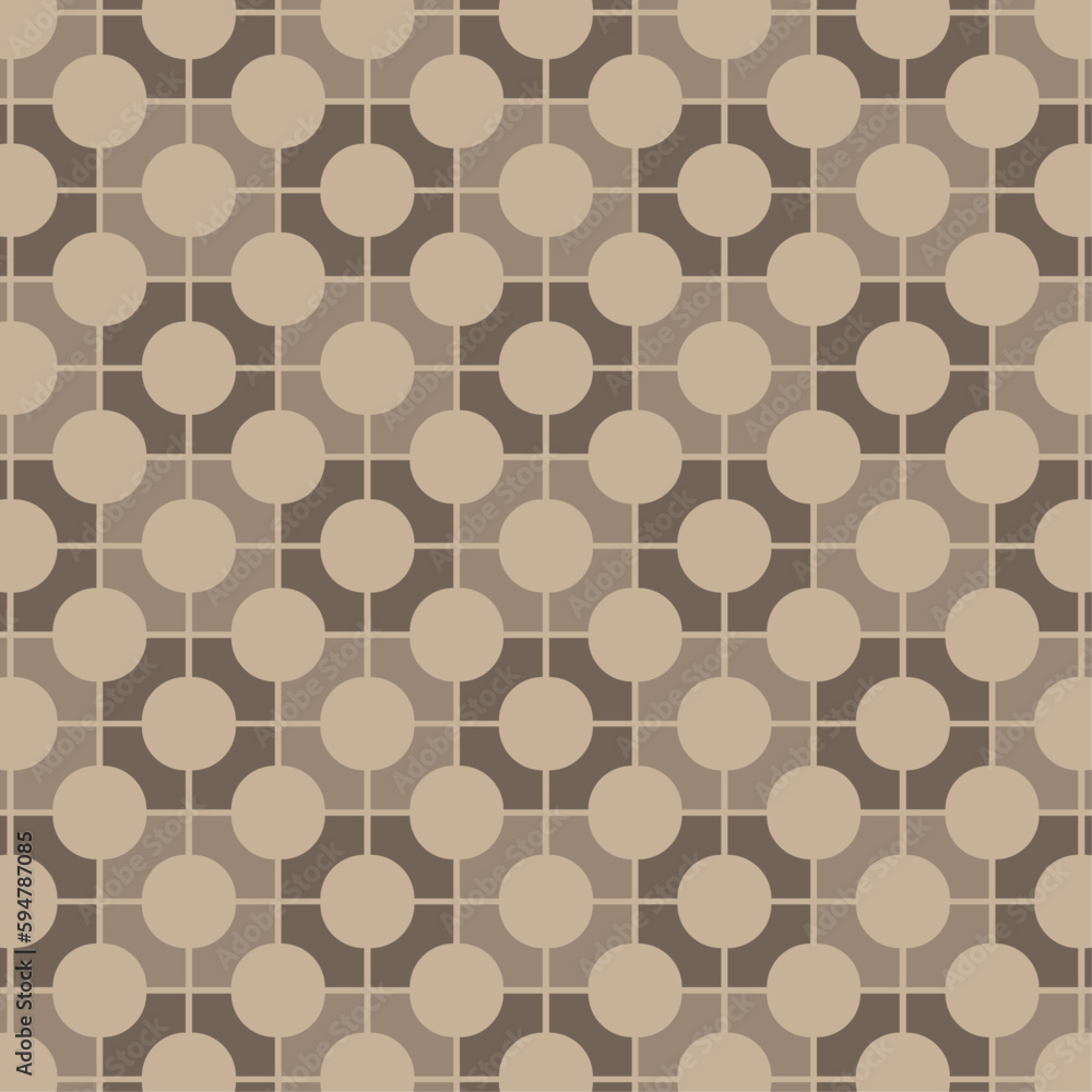 Seamless geometric shape pattern brown concept paper decoration circle vector template