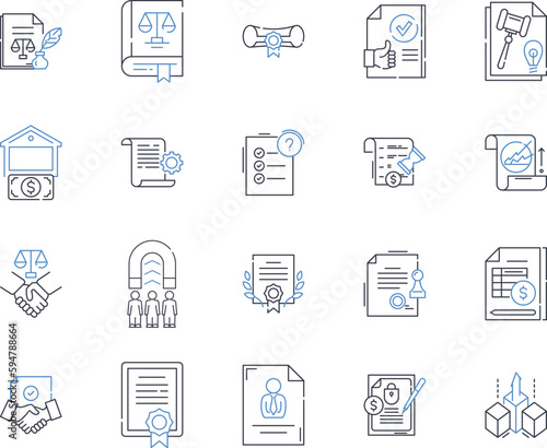 Press department line icons collection. Media, Press, Communications, Journalism, Publicity, Coverage, Releases vector and linear illustration. Interviews,News,Reporters outline signs set