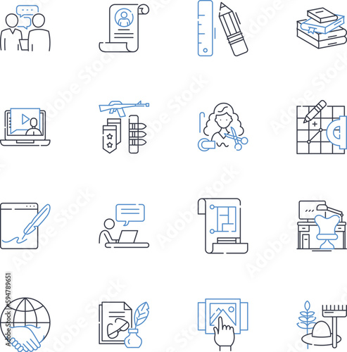 Free agent line icons collection. Independent, Unrestricted, Solo, Self-employed, L, Unaffiliated, Autonomous vector and linear illustration. Nomadic,Uncommitted,Freelance outline signs set