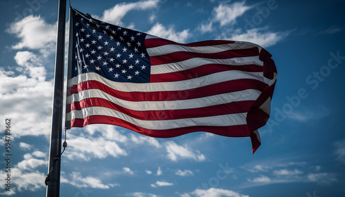 Patriotism waving in the wind, American pride soaring generated by AI