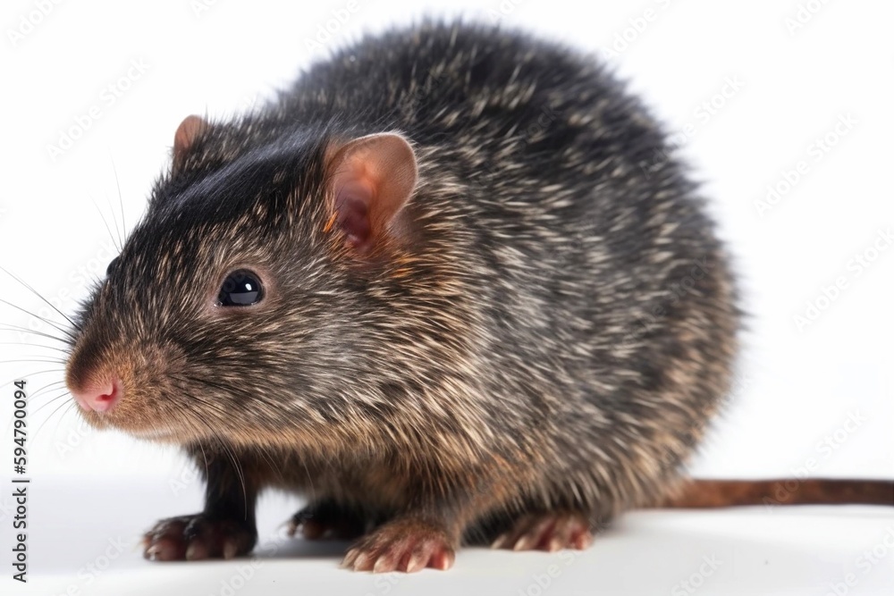 Black Rat, Rattus norvegicus Isolated on a white background. generative ai Black Rat, Rattus norvegicus Isolated on a white background. generative ai