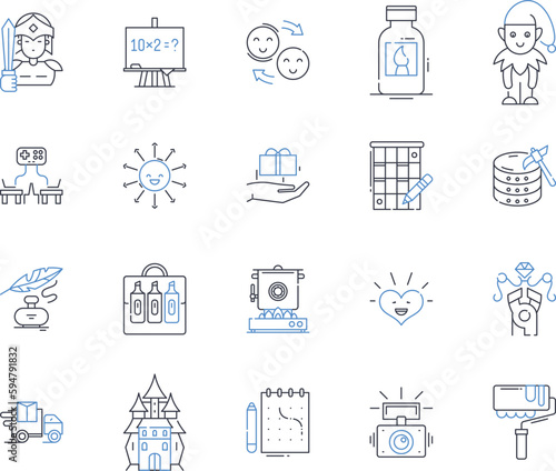 Avocation line icons collection. Hobby, Leisure, Interest, Pastime, Recreation, Pursuit, Engagement vector and linear illustration. Vocation,Passion,Amusement outline signs set