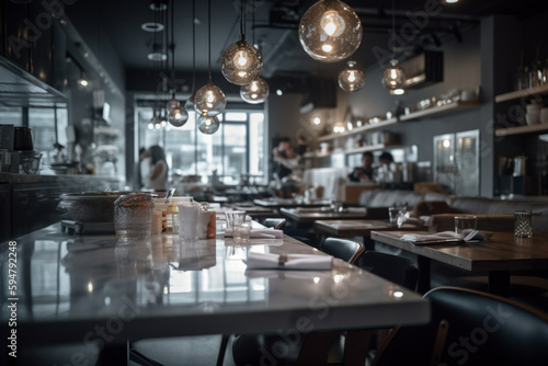 A luxury restaurant background blurred
