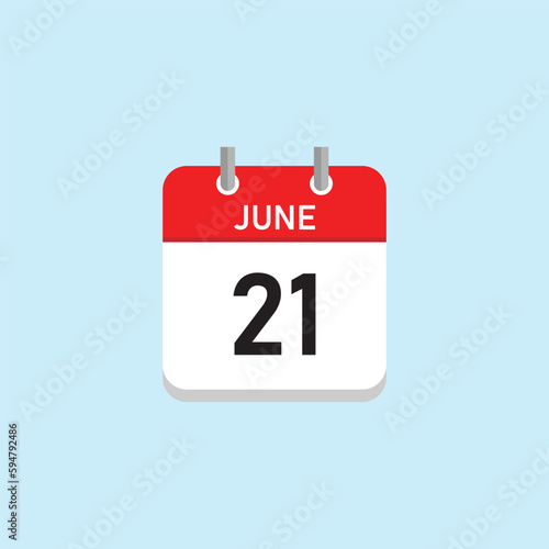 June 21 Concept Design. Vector Illustration.