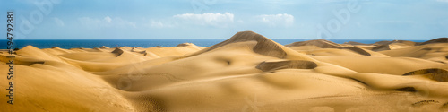magnificent panorama desert landscape on gran canaria - Dunas de Maspalomas