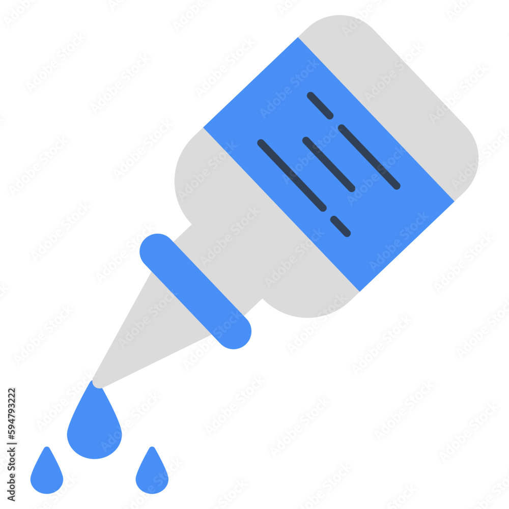 A flat design icon of dropper bottle A flat design icon of dropper bottle