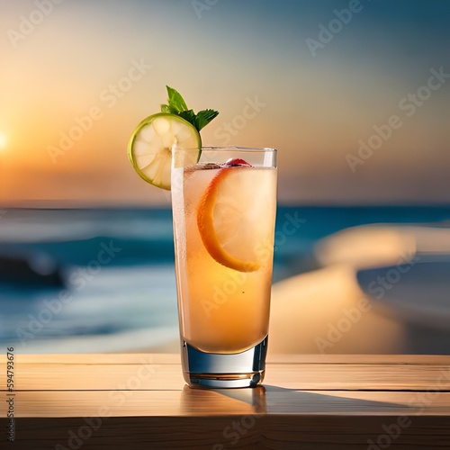 Erfrischender Cocktail im Sommer am Strand