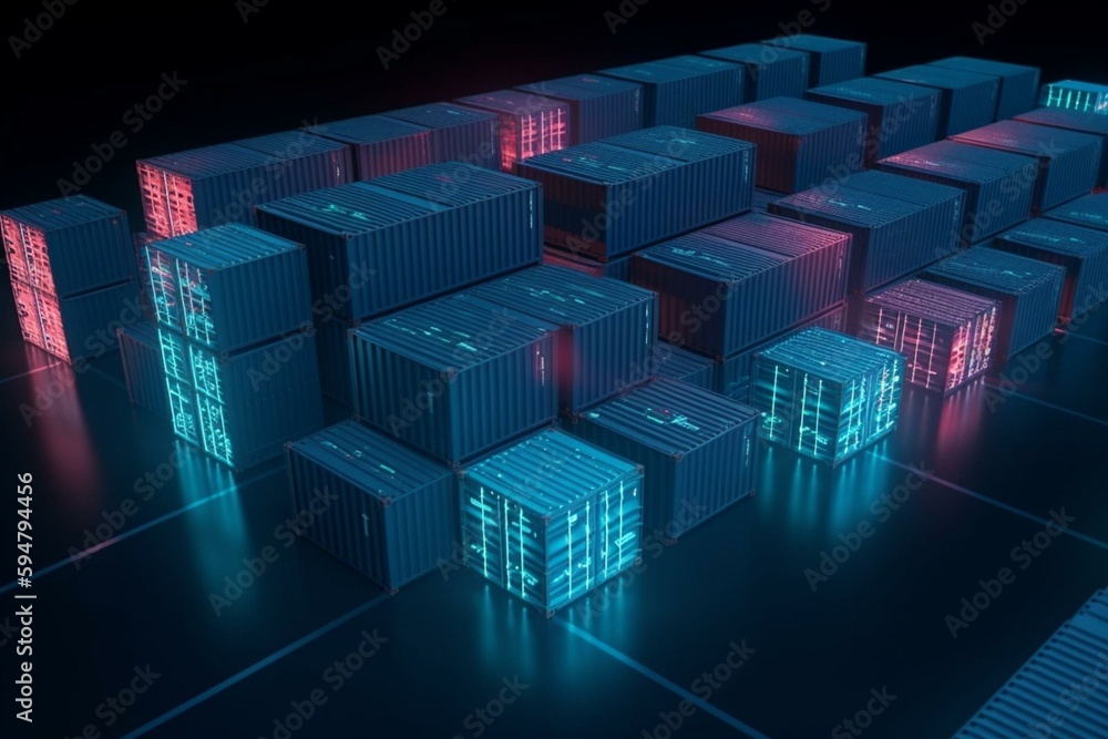 Container cargo box, Global logistics transportation import and export ...