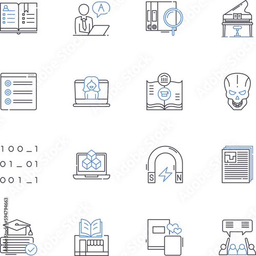 Problem-solving-troubleshooting line icons collection. Analyze, Evaluate, Assess, Solve, Diagnose, Triage, Investigate vector and linear illustration. Repair,Improve,Adapt outline signs set