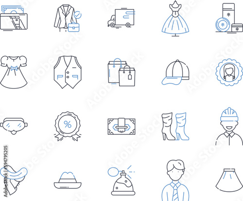 Branding line icons collection. Identity, Logo, Reputation, Perception, Trust, Recognition, Image vector and linear illustration. Positioning,Differentiation,Consistency outline signs set © michael broon