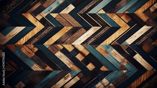 Cororful Wood surface, generative AI photo