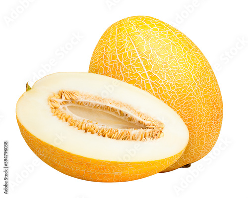 melon isolated on white background, full depth of field photo