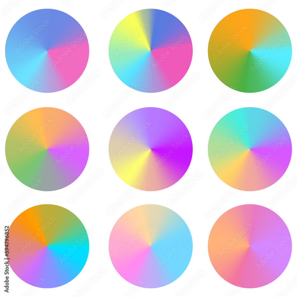 Obraz premium Color round palette set. Gradient circle background. Color concept. Vector illustration.